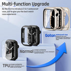 Goton 2 in 1 Waterproof Case for Apple Watch Screen Protector Series 6/5/4, SE 3/2/1 40mm, 360 Protective Glass Face Cover Hard Bumper + Back Frame for iWatch Accessories 40 mm - Image 3