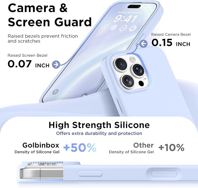 GolbinBox Magnetic for iPhone 16 Pro Case, Compatible with MagSafe, [Soft Anti-Scratch Microfiber Lining], Liquid Silicone Shockproof Protective Phone Case for iPhone 16 Pro 6.3", Cyan Purple - Image 5