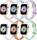 Lerobo 6 pack Thin Bands Silicone Compatible for Apple Watch Band 42mm 44mm 45mm 38mm 40mm 41mm 46mm 49mm, Slim Narrow Sport Strap Replacement for iWatch Series 10/9/8/7/6/5/4/3/2/1 SE Ultra Women Men by Lerobo
