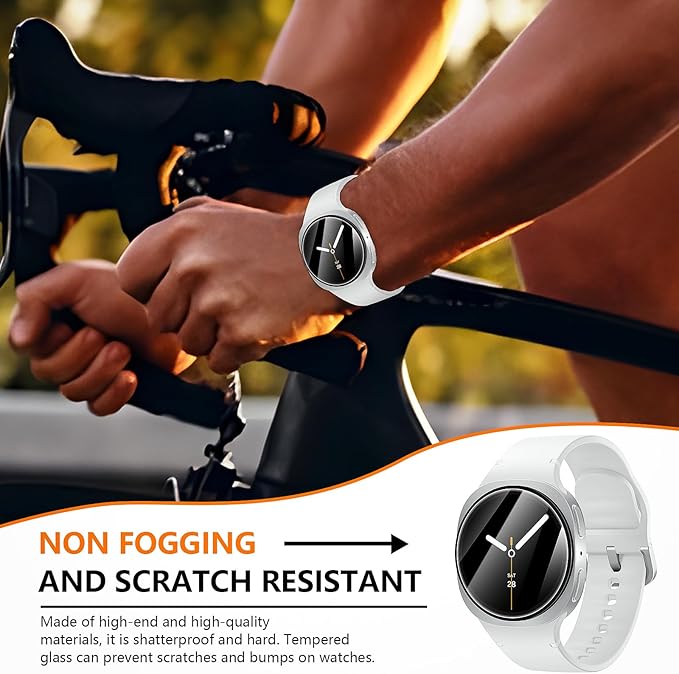 Suoman 2-Pack for Samsung Galaxy Watch 8 40mm Privacy Screen Protector,[Anti peeping] 9H Hardness Tempered Glass Protective Film +Positioning installation - Image 7