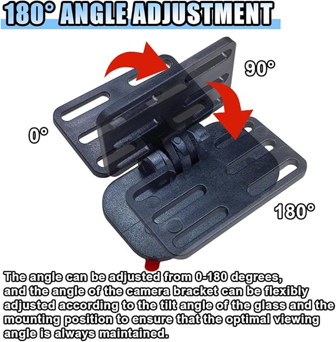 Car Rear Camera Holder, Adjustable Vehicle Backup Camera Mount, Strong Adhesive Dash Cam Rear Camera Rear Windshield Bracket for Car, SUV, RV, Truck (2 Set) - Image 5