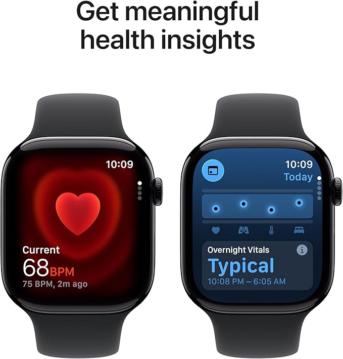 Apple Watch Series 11 [GPS 46mm] Smartwatch with Jet Black Aluminium Case with Black Sport Band - M/L. Sleep Score, Fitness Tracker, Health Monitoring with AppleCare+ (2 Years) - Image 4
