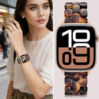 V-MORO Resin Band Compatible with Apple Watch Series 7/8/9/10/11 41mm/40mm/38mm/42mm Fashion Cute Strap for iWatch Series 6/5/4/3/2/1/SE Lightweight Bracelet Wristband Women(Amber Tortoiseshell) - Image 3