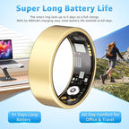 Smart Ring Health Tracker for Women & Men, Fitness Ring with Heart Rate Blood Oxygen, Sleep Monitor, Step Tracker, IP68 Waterproof Compatible with iOS & Android, No Subscription Fee (Gold, 9) - Image 5