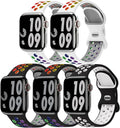 5 Pack Sport Bands Compatible with Apple Watch Band 44mm 45mm 46mm 42mm 41mm 40mm 38mm 49mm for Men Women, Breathable Silicone Wrist Strap for iWatch Series 11 10 9 8 7 6 5 4 3 2 1 SE3 2 1 Ultra3 2 1 by Honeystraper