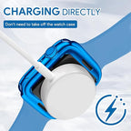 JR.DM 38mm Soft Flexible TPU Case Compatible for Apple Watch Series 3/2/1 Touchable Screen Lightweight Anti-Scratch All-Around Protector Thin Guard Shockproof Cover Shiny Bumper for iWatch, Blue - Image 4