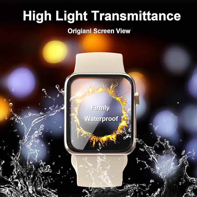 EWUONU [2 Pack Tempered Glass Screen Protector for Apple Watch 44mm SE 3/SE 2/ Series 6//5/4, 3D Full Coverage [Easy Installation Frame] Waterproof Bubble-Free HD Clear Film for iWatch 44mm - Image 7