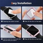 Charlam 3 Pack Case Compatible with Apple Watch Case 40mm, Full Coverage Bumper Protective Cover Scratch Resistant Cover with Screen Protector for iWatch SE SE2 SE3 Series 6/5/4, Black Pink Rose Pink - Image 9