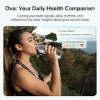 opove O Ring Smart Ring, Fitness Trackers Rings with Sleep/Stress/Heart Rate/Women's Health Monitoring, Comfortable Wearing, Up to 7 Days Using, Fitness Ring for Android & iOS, Rose Gold-Size12 - Image 4