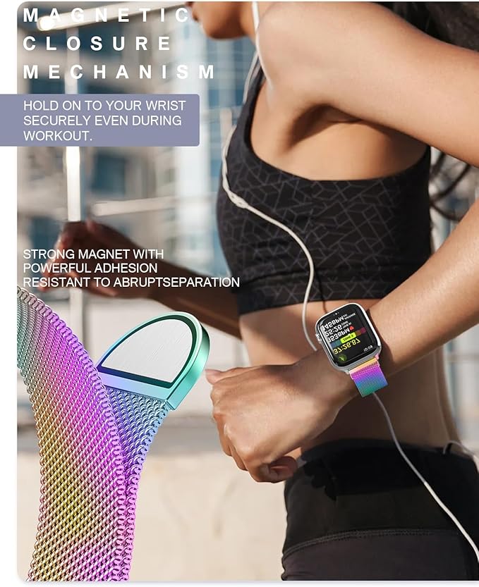 Original Stainless Steel Milanese Loop Compatible with Apple Watch Band 38mm 40mm 41mm 42mm 44mm 45mm 46mm 49mm, Magnetic Clasp Band for iWatch Series 11 10 9 8 7 6 5 4, SE 3 2 1 Ultra3 2, Women & Men - Image 3