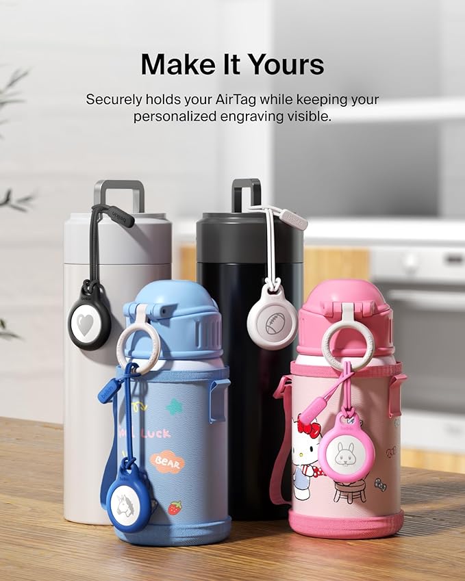 Belkin Apple Airtag Secure Holder With Strap - Apple Air Tag Keychain - Airtag Holder With Strap For Key Ring - Airtag Keychain Accessories - Scratch Resistant Airtag Case With Raised Edges - White - Image 7