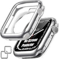 [2 Pack] Goton Bumper Case for Apple Watch 46mm, [No Screen Protector] Slim Soft Shockproof Case Cover Bumper Protector Accessories for iWatch Series 11 Series 10, 46mm Silver+Silver by Goton