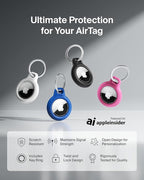 Belkin Apple AirTag Secure Holder with Key Ring - Durable Scratch Resistant Case With Open Face & Raised Edges - Protective AirTag Keychain Accessory For Keys, Pets, Luggage, Backpacks -2 Count Black - Image 2