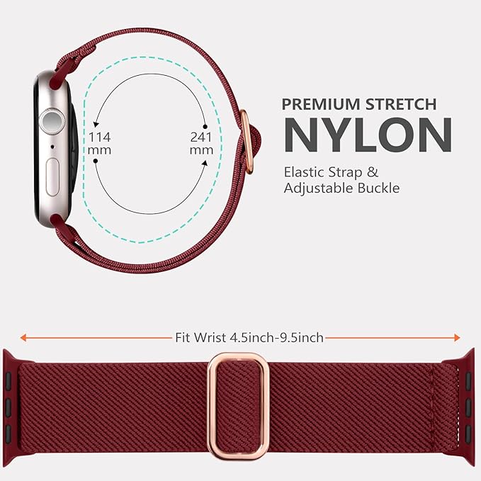 1 Pack Stretchy Solo Loop Compatible with Apple Watch Band 40mm 38mm 41mm 44mm 45mm 46mm 49mm 42mm Women Men, Soft Nylon Elastic Braided Strap for iWatch Series 11/10/9/8/7/6/5/4/3/2/1/SE/Ultra - Image 8