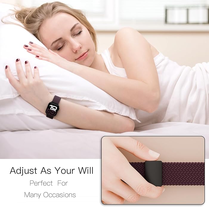 Magnetic Nylon Braided Band Compatible for Apple Watch Ultra2 Ultra 49mm 46mm 45mm 44mm 42mm 41mm 40mm 38mm Women Men ,Adjustable Elastic Sport Strap for iWatch Series10/9/8/7/6/5/4/3/2/1 SE - Image 3