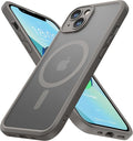 ImpactStrong Magnetic Guard Designed for iPhone 13 Case [Camera Protection] [Military Grade Drop Tested] [Compatible with MagSafe] Slim Translucent Matte Phone Case (6.1") - Gray by IMPACTSTRONG