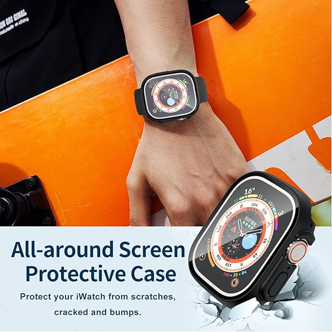 Waterproof Case for Apple Watch Ultra/Ultra 2 & 3 49mm,Built-in Tempered Glass Screen Protector,[Slim Guard PC Bumper] [Touch Sensitive] Full Protective Face Cover Compatible iWatch Accessories - Image 3