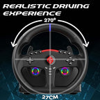 SUBSONIC - Superdrive 270 GT-5 Steering Wheel - PS5 Racing Wheel with Dual Sticks, LED, Pedals and Paddle shifters - 27 cm Diameter, 270° Rotation. For PS5 and PC - Black - Image 8