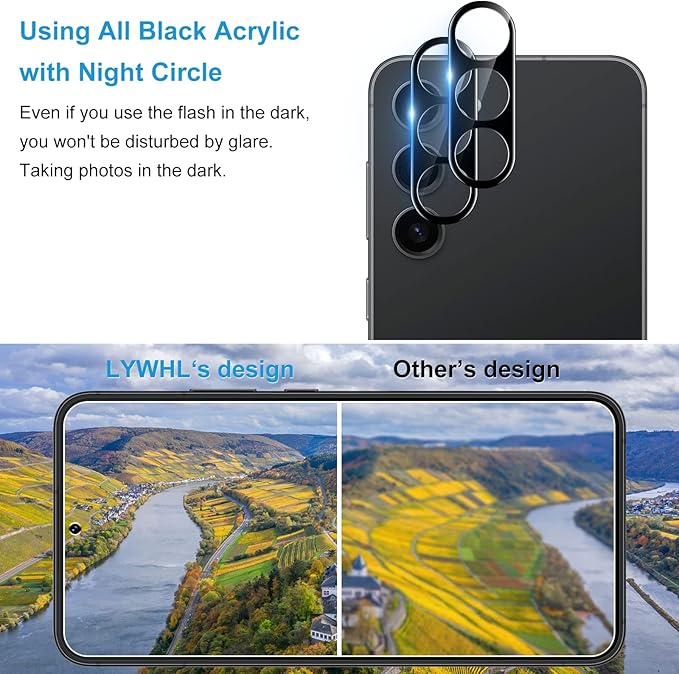 LYWHL for 3 Pack Samsung Galaxy S23 Plus / S23+ Tempered Glass Screen Protector with 2 Pack Camera Lens Protector, Support Fingerprint Unlock, 9H Shatterproof Bubble Free Case Friendly - Image 7