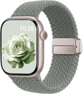 Braided Stretchy Band Compatible with Apple Watch Bands 38mm 40mm 41mm 42mm 44mm 45mm 46mm 49mm Women Men, Soft Nylon Solo Loop Magnetic Sport Strap for iWatch Series 11 10 9 8 7 6 5 4 3 2 1 SE Ultra by HEARTBOOM