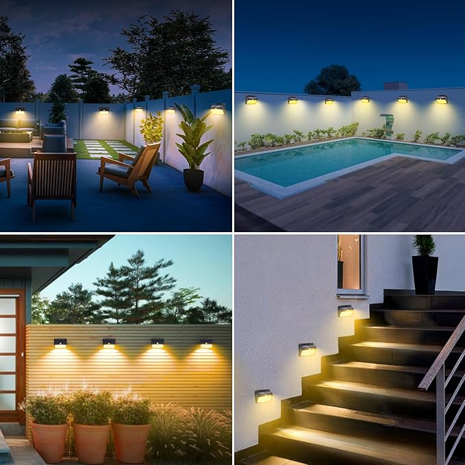 [138 LED/8 Packs] Solar Motion Sensor Lights Outdoor Waterproof with 3 Lighting Modes Wall Lights Solar Security Powered Lights for Garden Fence Yard Deck Garage, Warm White - Image 5