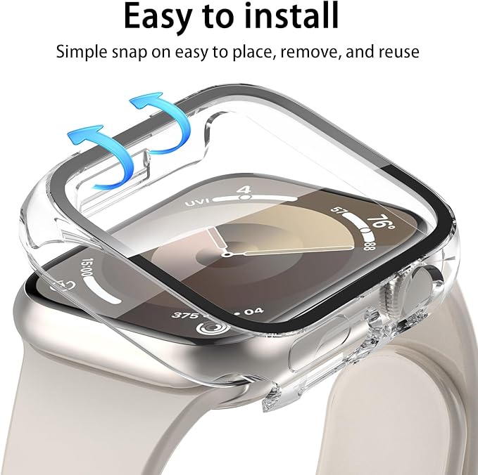 [6 Pack] Case for Apple Watch SE 3/SE 2nd Gen Series 6/5/4/SE 44mm Screen Protector with Ultra-Thin Tempered Glass, Full Coverage Shockproof Cover for iWatch 44 mm - Image 3