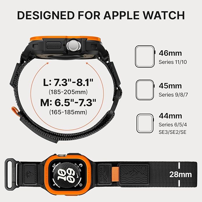 Bandletic Rugged Case with Band Compatible with Apple Watch 49mm(Ultra 3/2/1),46mm(Series 11/10), 45mm(Seriess 9/8/7),44mm(SE3/SE2/SE/6/5/4), Protective Cover Sport Accessories for iWatch Men - Image 6