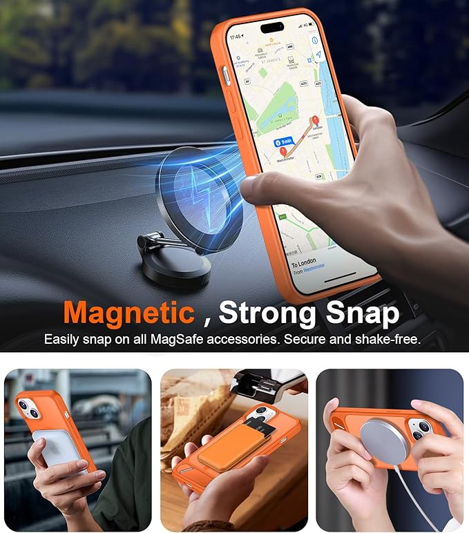 Temdan Magnetic Compatible with iPhone 15 Plus Case & iPhone 14 Plus Case, [Built-in Invisible Kickstand][Compatible with MagSafe][Military Grade Shockproof] Slim Translucent Matte Phone Case 6.7" - Image 6