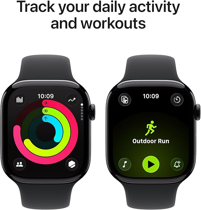 Apple Watch Series 11 [GPS + Cellular 46mm] Smartwatch with Jet Black Aluminium Case with Black Sport Band - M/L. Sleep Score, Fitness Tracker, Health Monitoring with AppleCare+ (2 Years) - Image 3