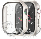 Waterproof Case for Apple Watch Series SE 3/SE 2/SE/Series 4 5 6 44mm Built-in Tempered Glass Screen Protector,[Slim Guard PC Bumper] [Touch Sensitive] Full Protective Face Cover Compatible iWatch by idudu