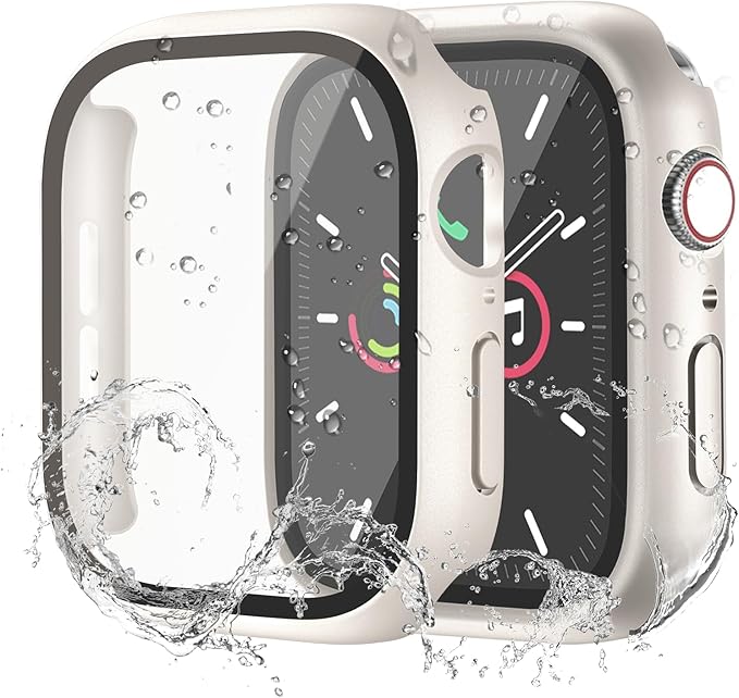 Waterproof Case for Apple Watch Series 3/2/1 42mm, Built-in Screen Protector with Tempered Glass [Touch Sensitive] Cover for iWatch S3/S2/S1 Accessories 42mm, Starlight by idudu