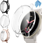 Fintie 3 Packs Screen Protector Case Compatible with Garmin Vivoactive 5, Soft TPU Plated Bumper Full Cover Protective Cases Scratch-Proof, Black/Rose Gold/Clear by Fintie
