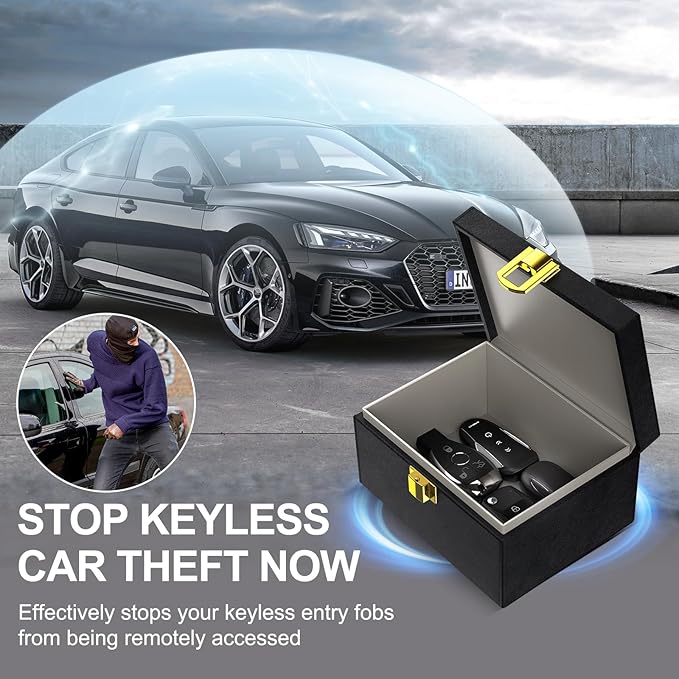 Samfolk Faraday Box with Faraday Bags for Car Keys, Car Key Signal Blocking Box, Keyless Entry Car Key Safe Protector Anti-Theft Shielding Cage (Small) - Image 2