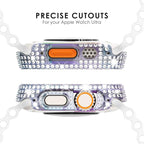KADES Compatible with Apple Watch Ultra 3 2 1 49mm Case, Full Diamond Bling Protective Bumper with Tempered Glass Screen Protector, Luxury Sparkly Cover for Women, Iridescent - Image 2