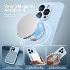 Magnetic for iPhone 14 Pro Max Case, Compatible with MagSafe, [Full Camera Protection][Screen Protector] Silicone Shockproof Protective Phone Case for iPhone 14 Pro Max 6.7", Light Blue - Image 2