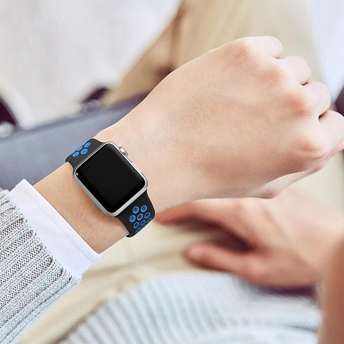 Lerobo Bands Compatible with Apple Watch Band 40mm 38mm 42mm 41mm Women Men, Breathable Sport Soft Silicone Replacement Band for Apple Watch SE 3 2 for iWatch Series 11/10/9 8/7/6/5/4/3/2/1 - Image 7