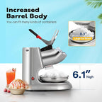 VIVOHOME 11 Inch Height Dual Blades Ice Crusher Shaver 300W 2000 rpm Snow Cone Maker Machine Silver Electric with Ice Pick for Home and Commercial Use - Image 4