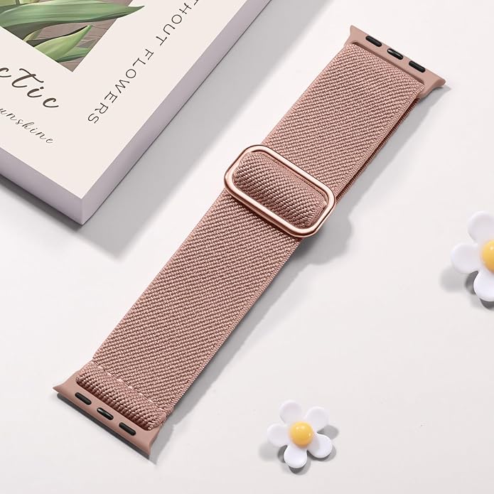 Charlam Stretchy Bands Compatible with Apple Watch Band 40mm 41mm 42mm 38mm 44mm 45mm 46mm 49mm Women Men, Soft Fashion Nylon Braided Elastic Strap for iWatch Series 10 SE 9 8 7 6 5 4 3 2 1 Ultra 2 - Image 5
