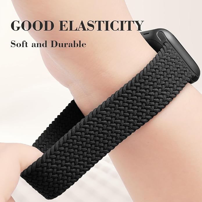 Braided Stretchy Band Compatible with Apple Watch Bands for Women 38mm 40mm 41mm 42mm 44mm 45mm 46mm 49mm Men,Soft Nylon Solo Loop Sport Straps for iWatch Series 11 10 9 8 7 6 5 4 3 SE Ultra - Image 4