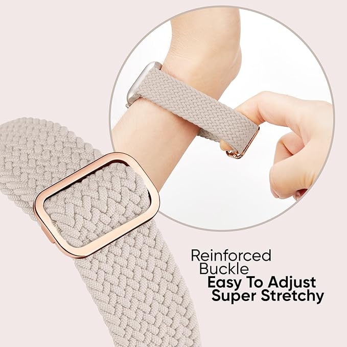 6 Pack Braided Stretchy Bands Compatible with Apple Watch Band 38mm 40mm 41mm 42mm 44mm 45mm 46mm 49mm Women Men, Adjustable Nylon Solo Loop Elastic Straps for iWatch Series 11 10 9 8 7 6 5 4 SE Ultra - Image 5