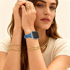 Slim Genuine Nappa Leather Bands Compatible with Apple Watch Band 38mm 40mm 41mm 42mm 44mm 45mm 46mm Women, Sweatproof Ultra Soft Leather Replacement Straps for iWatch Ultra/SE/1/2/3/4/5/6/7/8/9/10/11 - Image 2