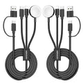2Pack Travel Essentials,3 in 2 USB C Cable for Apple Watch Charger,iPhone Charger,Multi Charging Cable,Cruise Vacation Camping,Portable for iWatch Series 11-2/Ultra/SE & iPhone 17-12,Car,Black by ChargeBeyondPowerWithin