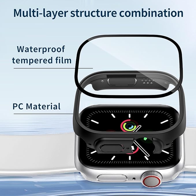 Waterproof Case for Apple Watch Ultra/Ultra 2 & 3 49mm,Built-in Tempered Glass Screen Protector,[Slim Guard PC Bumper] [Touch Sensitive] Full Protective Face Cover Compatible iWatch Accessories - Image 7