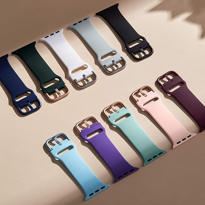 Sport Band Compatible with Apple Watch Bands 49mm 46mm 45mm 44mm 42mm 41mm 40mm 38mm, Soft Silicone Replacement Strap with Classic Clasp for iWatch Series 11 10 9 8 7 6 5 4 3 2 1 SE Ultra Women Men - Image 3