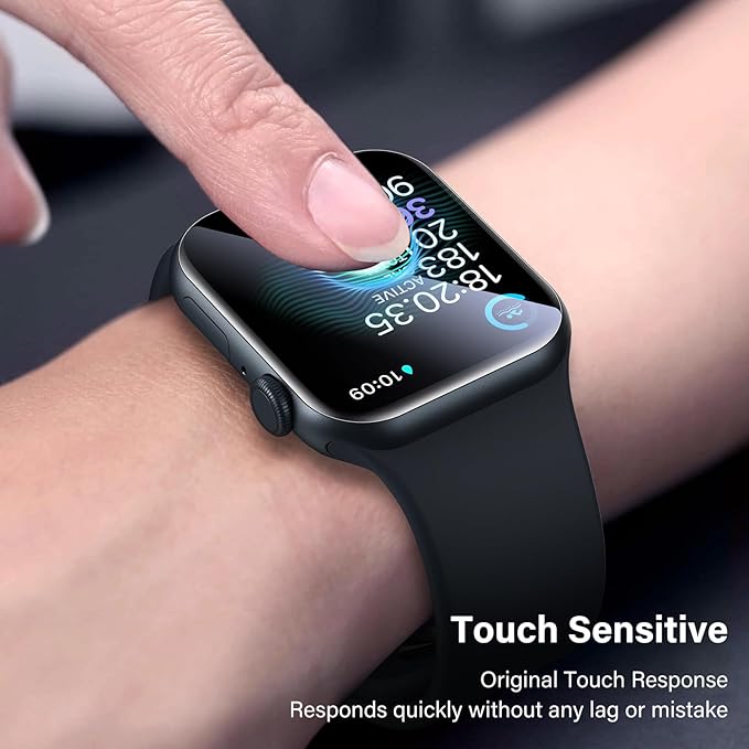 for Apple Watch Series 9/8/7 Screen Protector 45mm - [Strong Asorption] [Ceramic Film Not Glass] iWatch Easy Installation Anti-Scratch HD Clear Cover Soft Film,2 Packs - Image 4