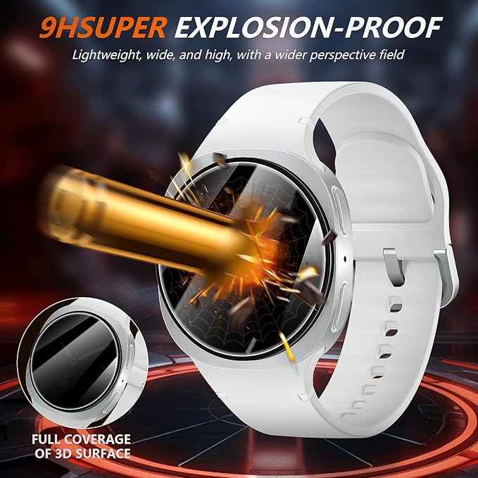 Suoman 4-Pack for Samsung Galaxy Watch 8 40mm Tempered Glass Privacy Screen Protector,[Anti peeping] 9H Hardness protective film - Image 5