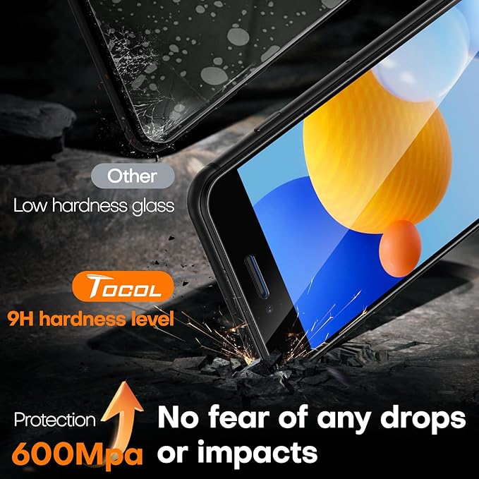 TOCOL 2 Pack Screen Protector for iPhone SE 3/2 (2022/2020 Edition), iPhone 8/7, iPhone 6s/6 4.7-Inch Instant Installation 14FT Military Grade Protective 9H+ Tempered Glass HD No Bubbles No Dust - Image 4
