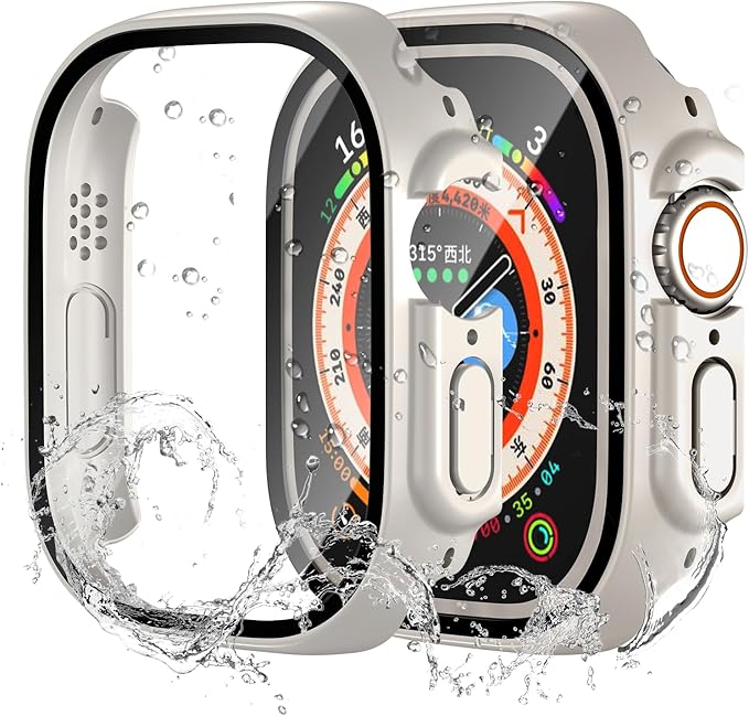 Waterproof Case for Apple Watch Ultra/Ultra 2 & 3 49mm,Built-in Tempered Glass Screen Protector,[Slim Guard PC Bumper] [Touch Sensitive] Full Protective Face Cover Compatible iWatch Accessories by idudu
