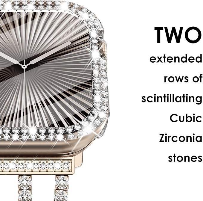 Surace Bling Apple Watch Case with Screen Protector Compatible with Apple Watch Series 11 Series 10 42mm, Crystal Diamond Overall Protective Case Face Cover Bumper 42mm, Clear - Image 3