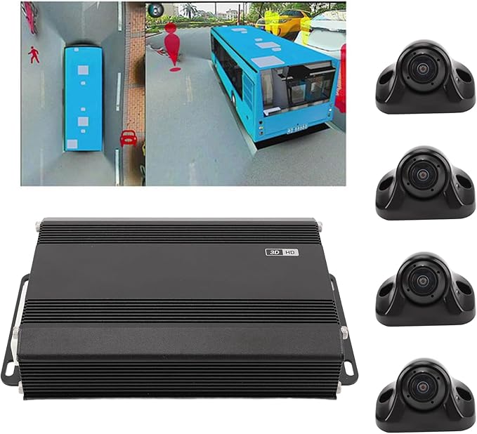 Akozon 360° Dash Cam 1080P Camera System 4 Channel Panoramic View Control Driving Recorder for Buses Large Vehicles (DV360-BSD) - Image 3